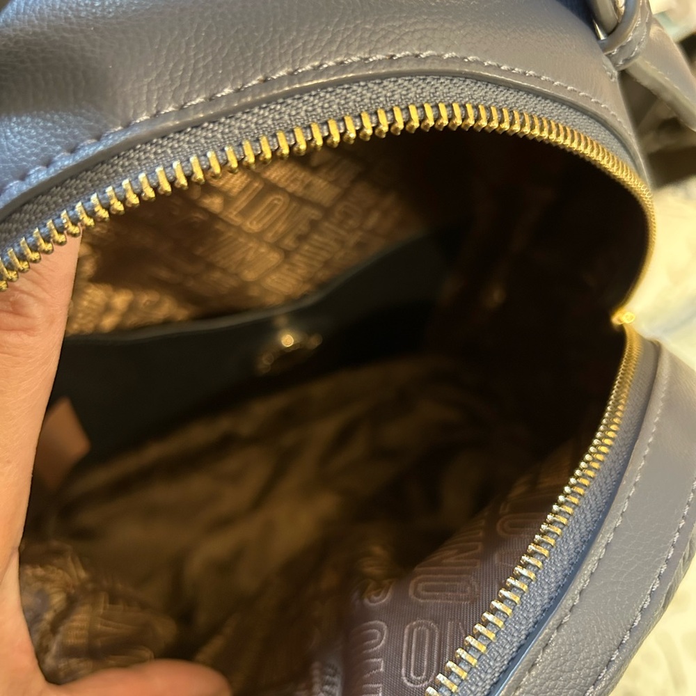 LOVE Moschino Blue Embossed Backpack - Picture 8 of 13